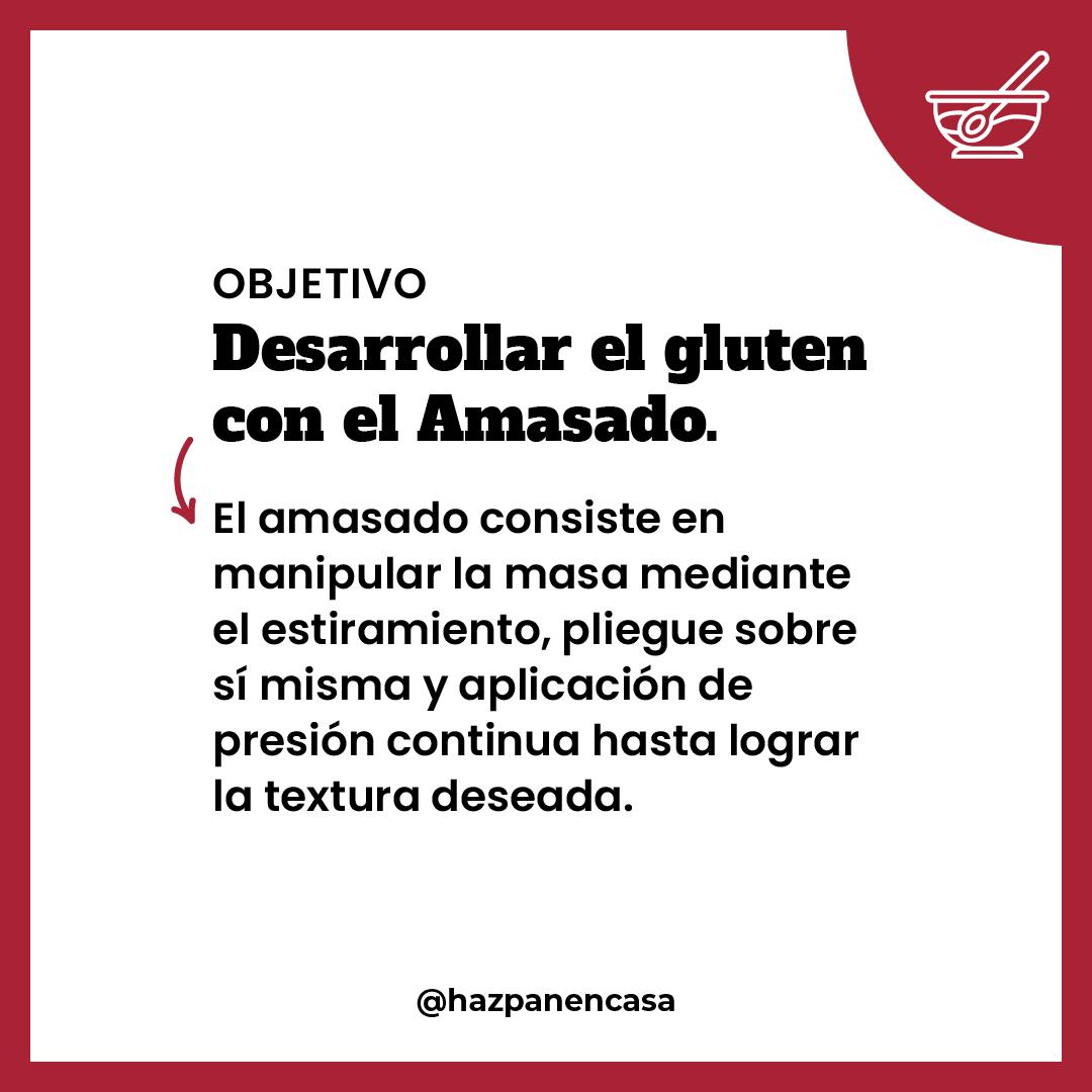 Paso 2 · Objetivo: desarrollar el gluten con el amasado