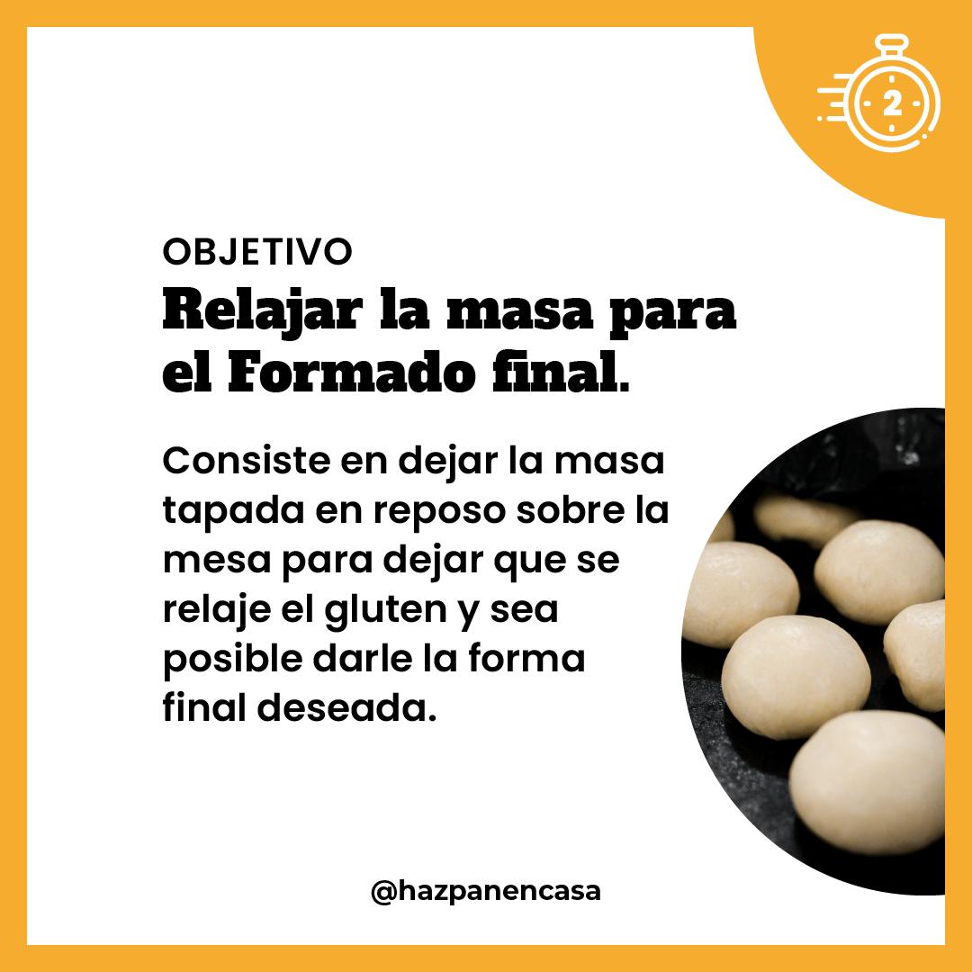 Paso 7 · Objetivo: relajar la masa para el formado
